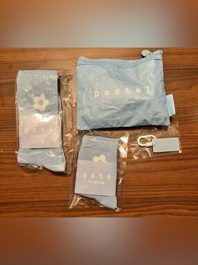 CJ Hendry x Salon 94 Pastel bead bag, socks and carbiner